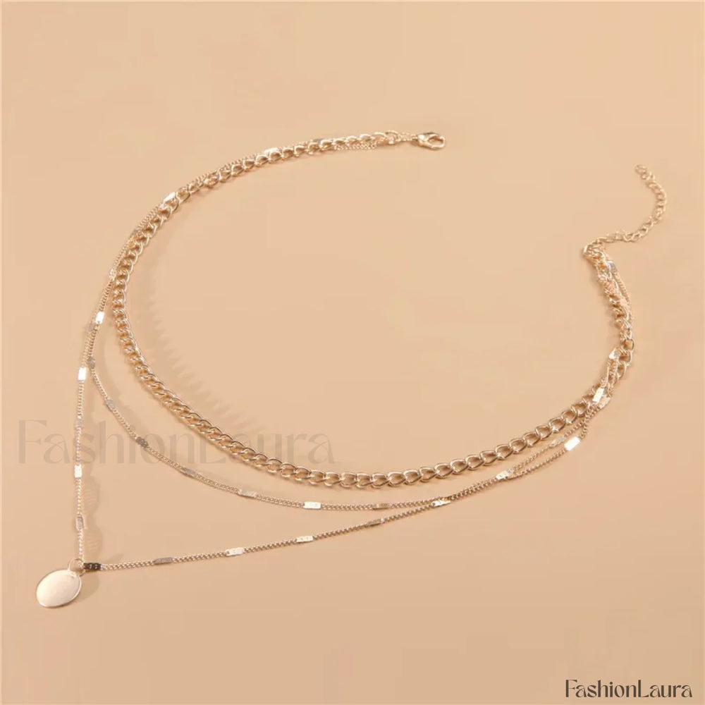 Vintage Layered Girls Clothing Aesthetic Pendant Necklace