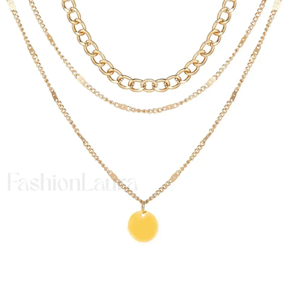 Vintage Layered Girls Clothing Aesthetic Pendant Necklace