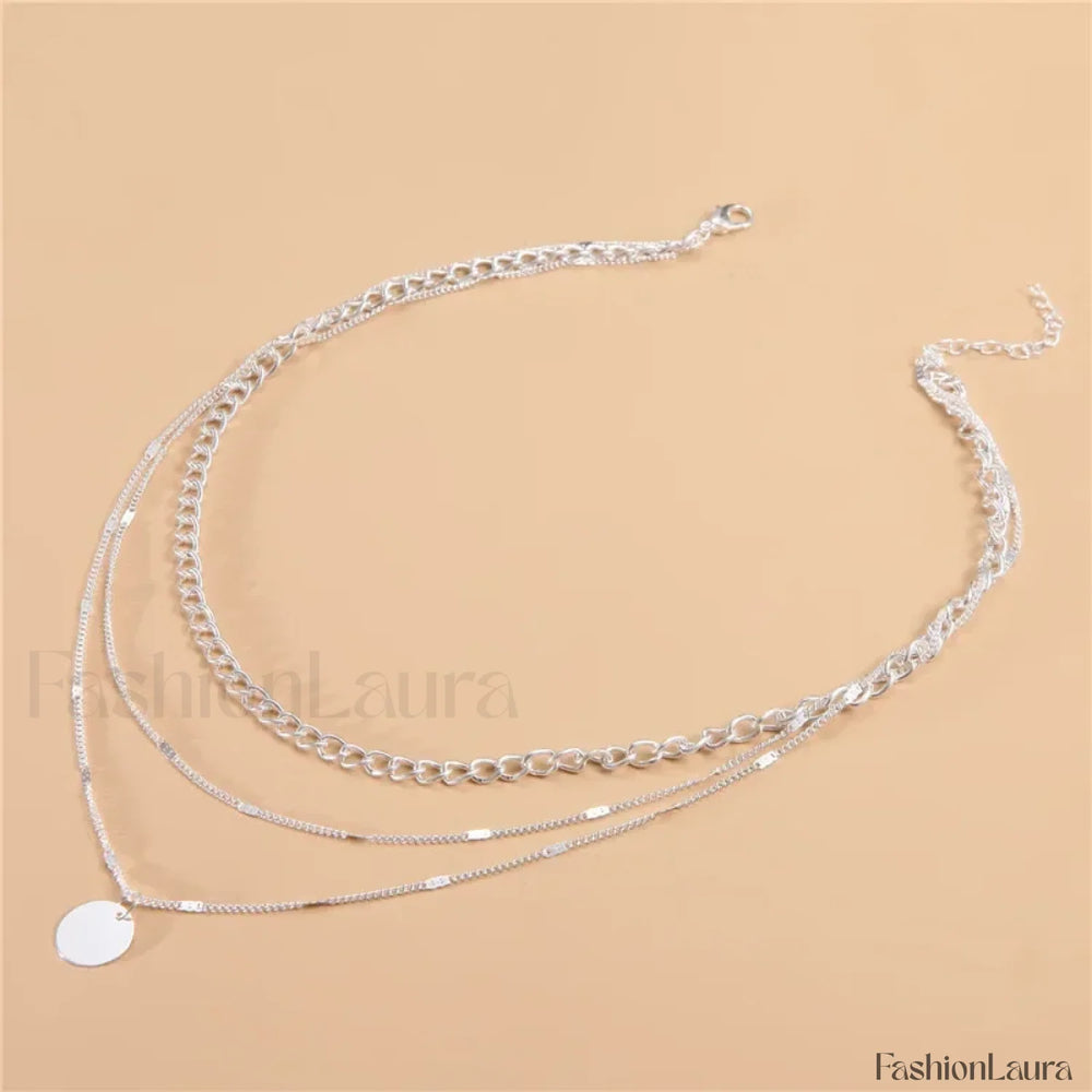 Vintage Layered Girls Clothing Aesthetic Pendant Necklace