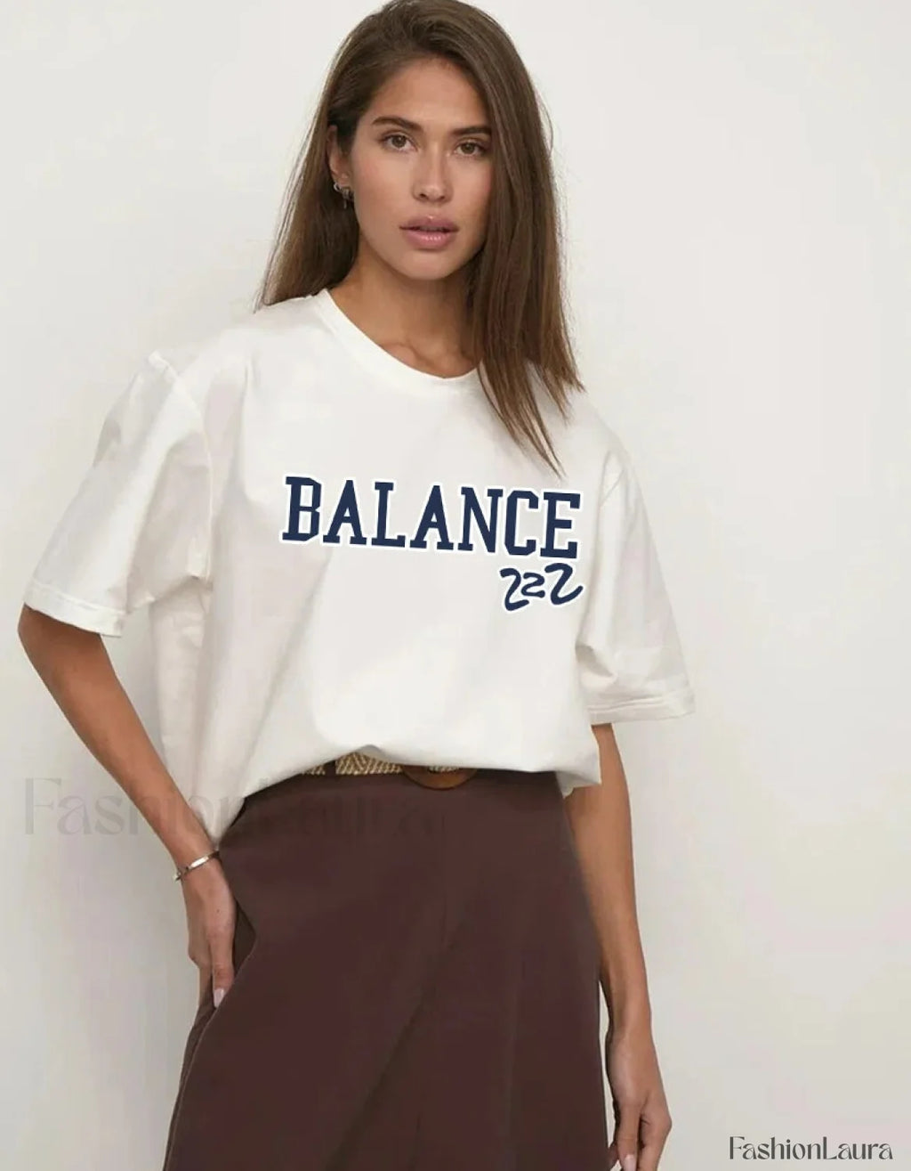 Vintage Letter Printed Cotton T Shirt White / M