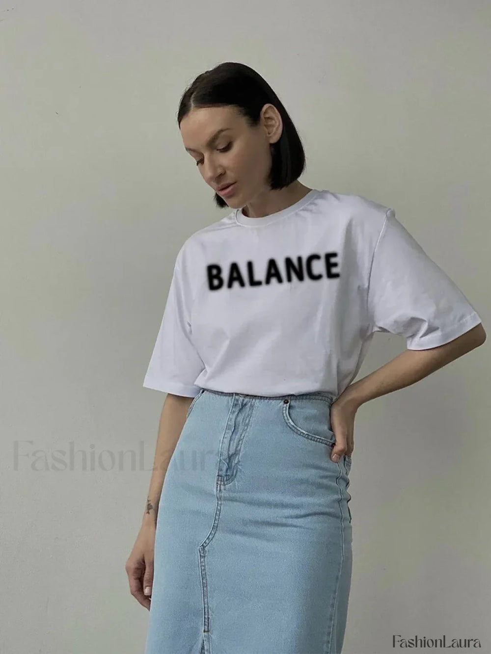 Vintage Letter Printed T Shirt