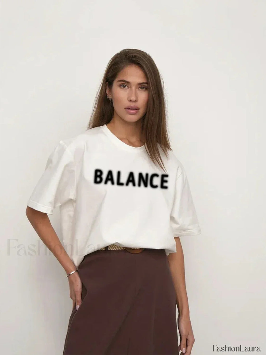 Vintage Letter Printed T Shirt White / M
