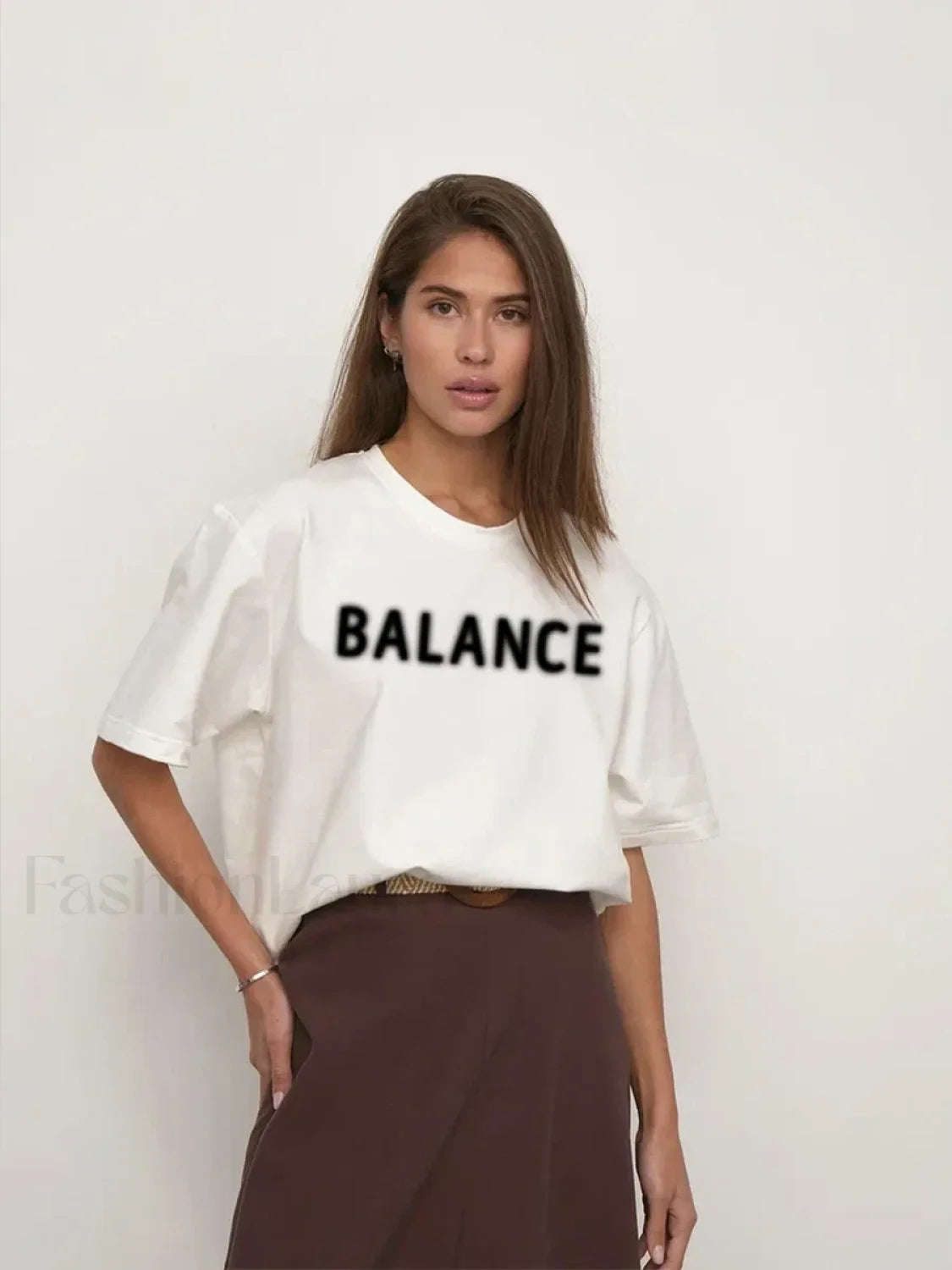 Vintage Letter Printed T Shirt White / M Main image