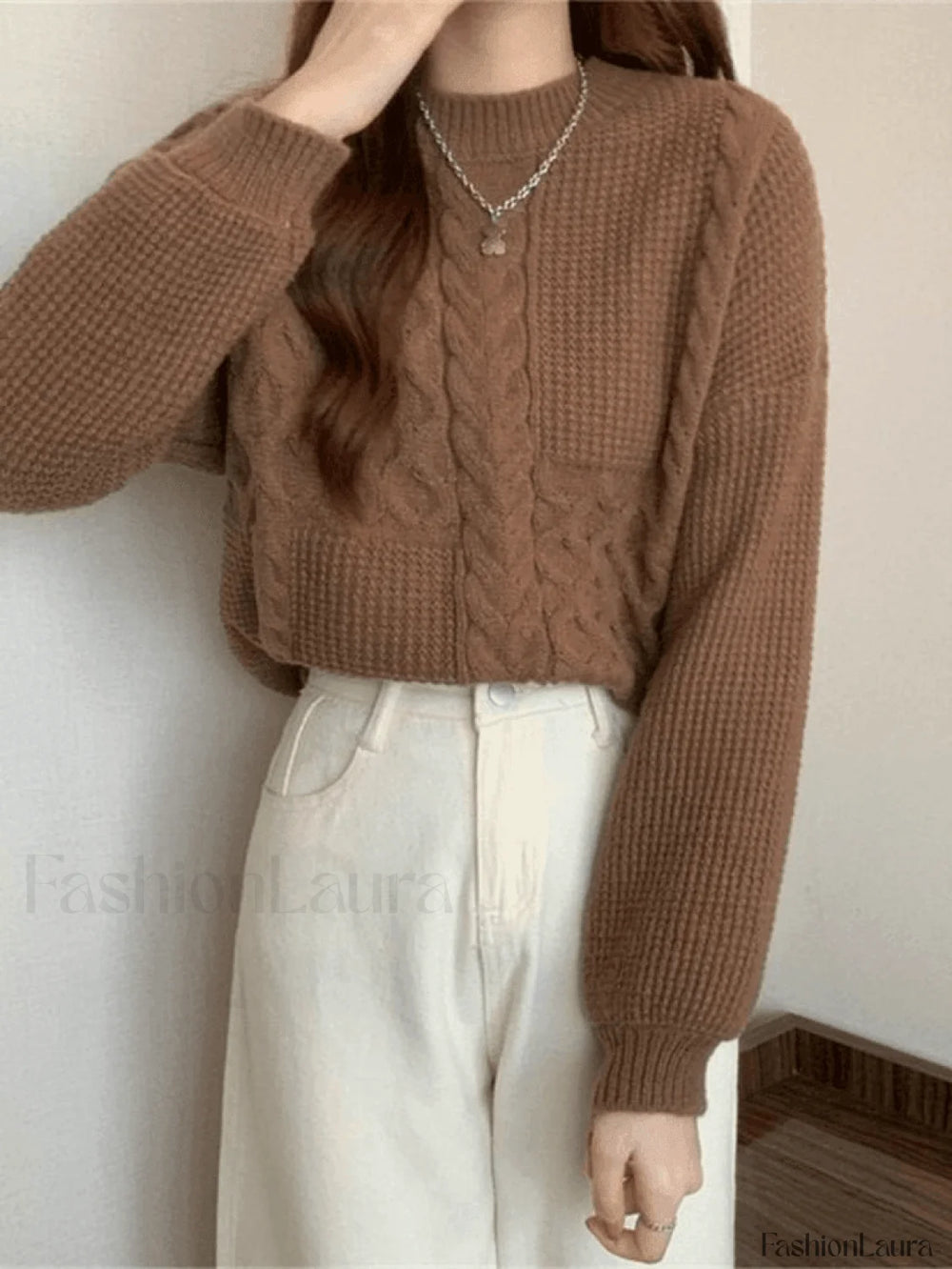 Vintage Long Sleeve Cable Knit Sweater Sweaters