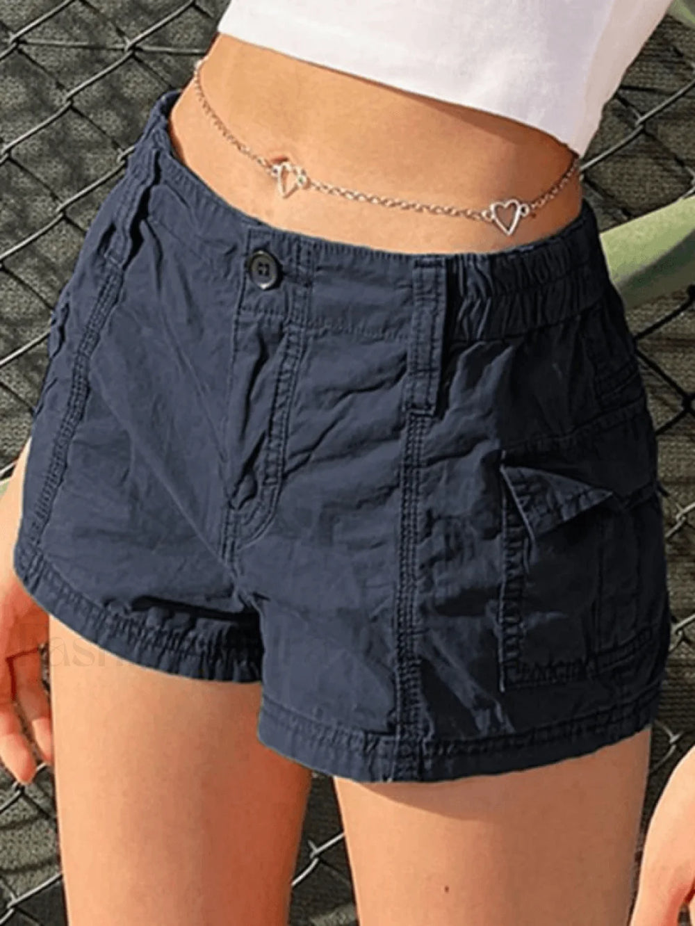Vintage Low Rise Cargo Shorts Blue / S Shorts