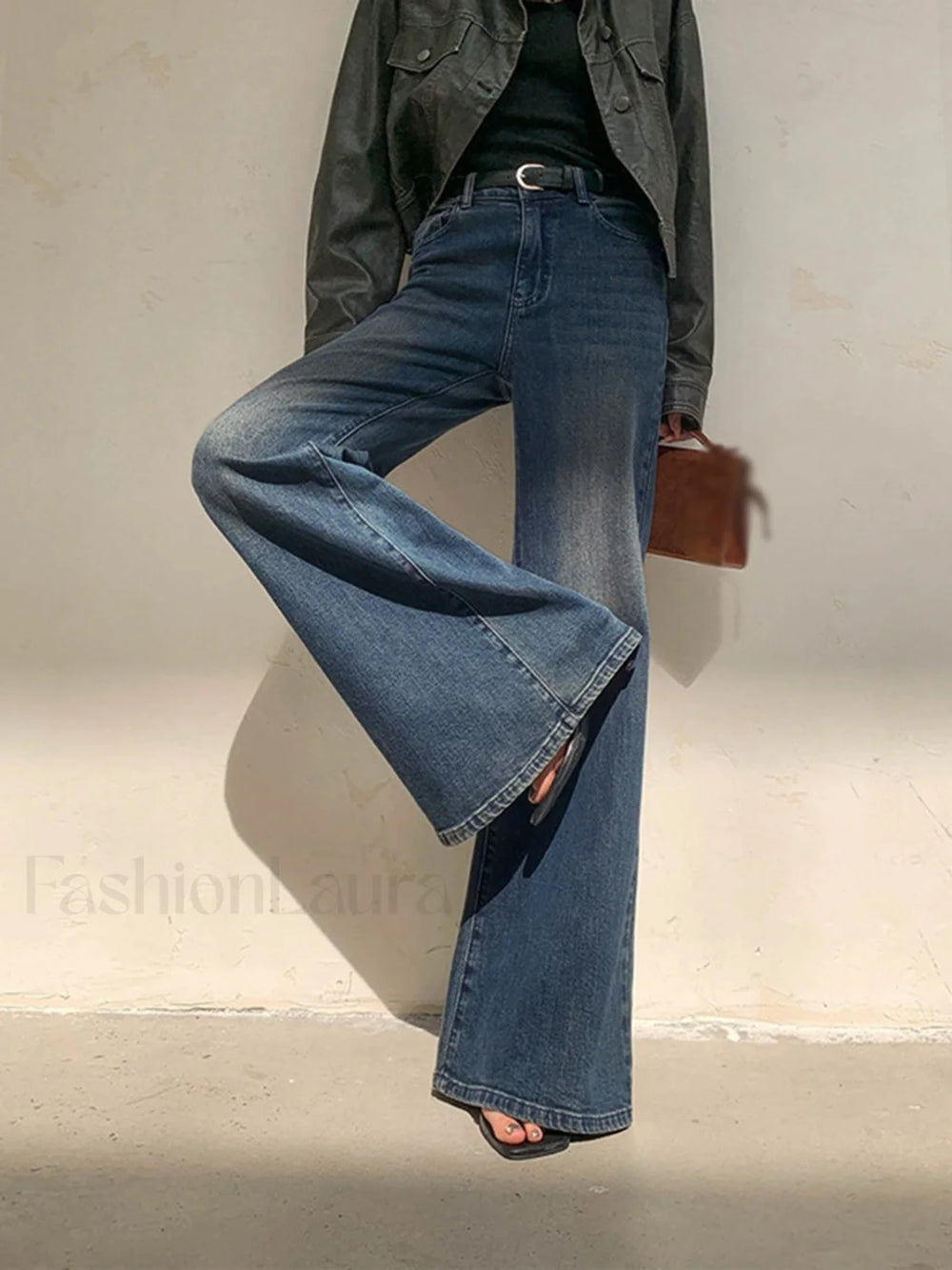 Vintage Low Rise Washed Wide Leg Jeans Jeans