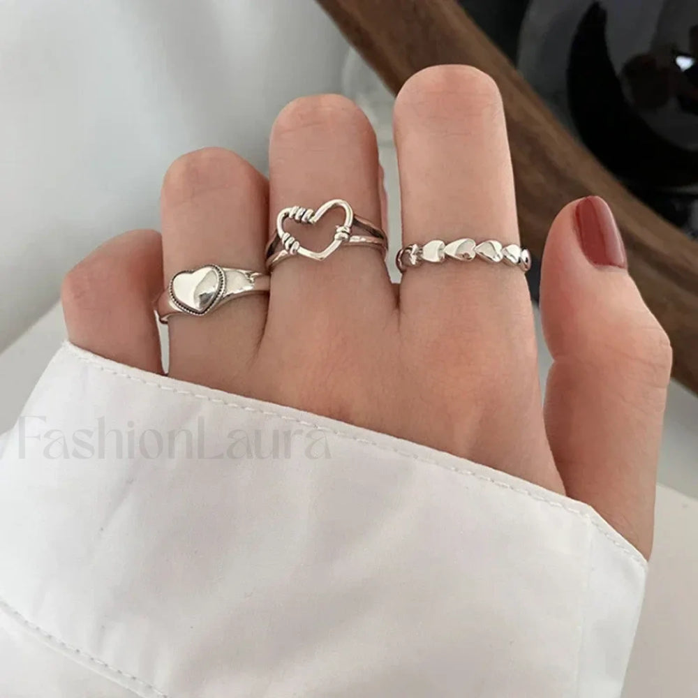 Vintage Pink Roman Cool Hip Hop Twist Geometry Open Fashion Gifts Ring