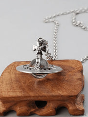 Vintage Planet Pendant Necklace Silver / ONE SIZE Necklaces