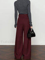 Vintage Pleated Wide Leg Pants Pants