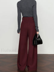 Vintage Pleated Wide Leg Pants Pants