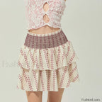 Vintage Shirred Floral Cake Skirt MULTI / S