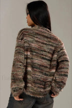 Vintage Stripe V neck Knit Cardigan