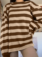 Vintage Striped Pullover Sweatshirt Sweatshirts & Hoodies L