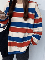 Vintage Striped Pullover Sweatshirt Red / M Sweatshirts & Hoodies L