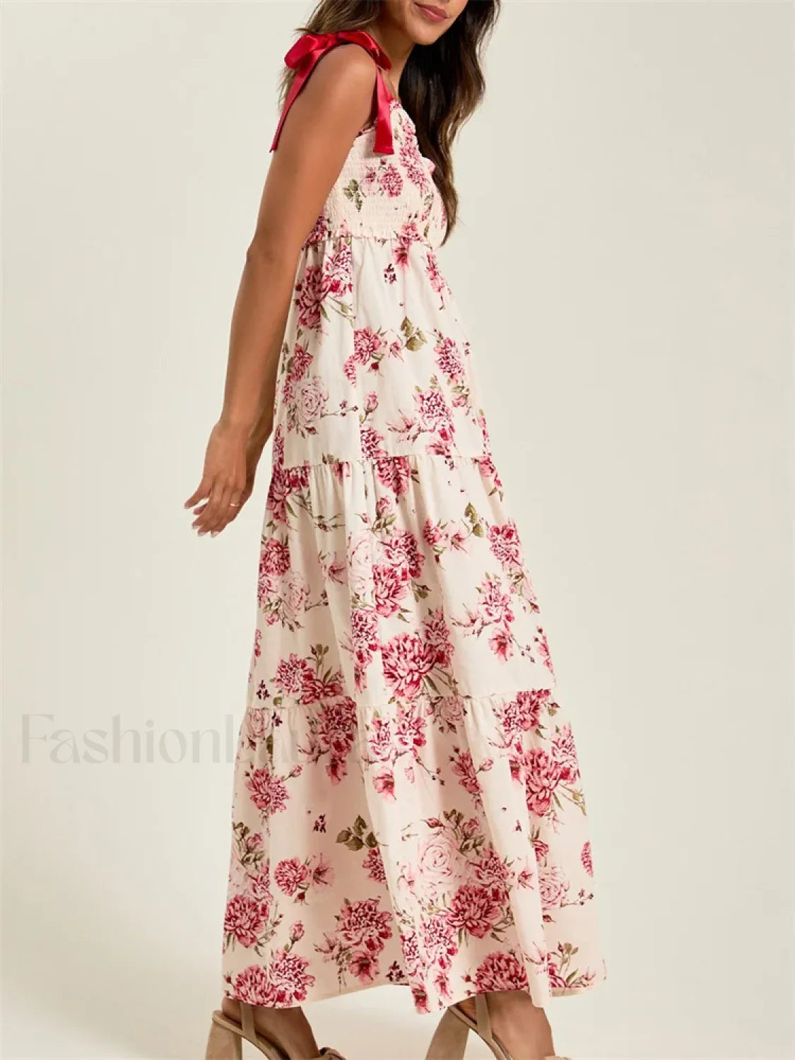 Vintage Tie-Up Strap Floral Dress Secondary image