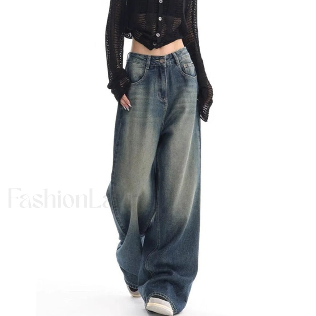 Vintage Wash 90’s Trendy Baggy Boyfriend Jeans women clothing