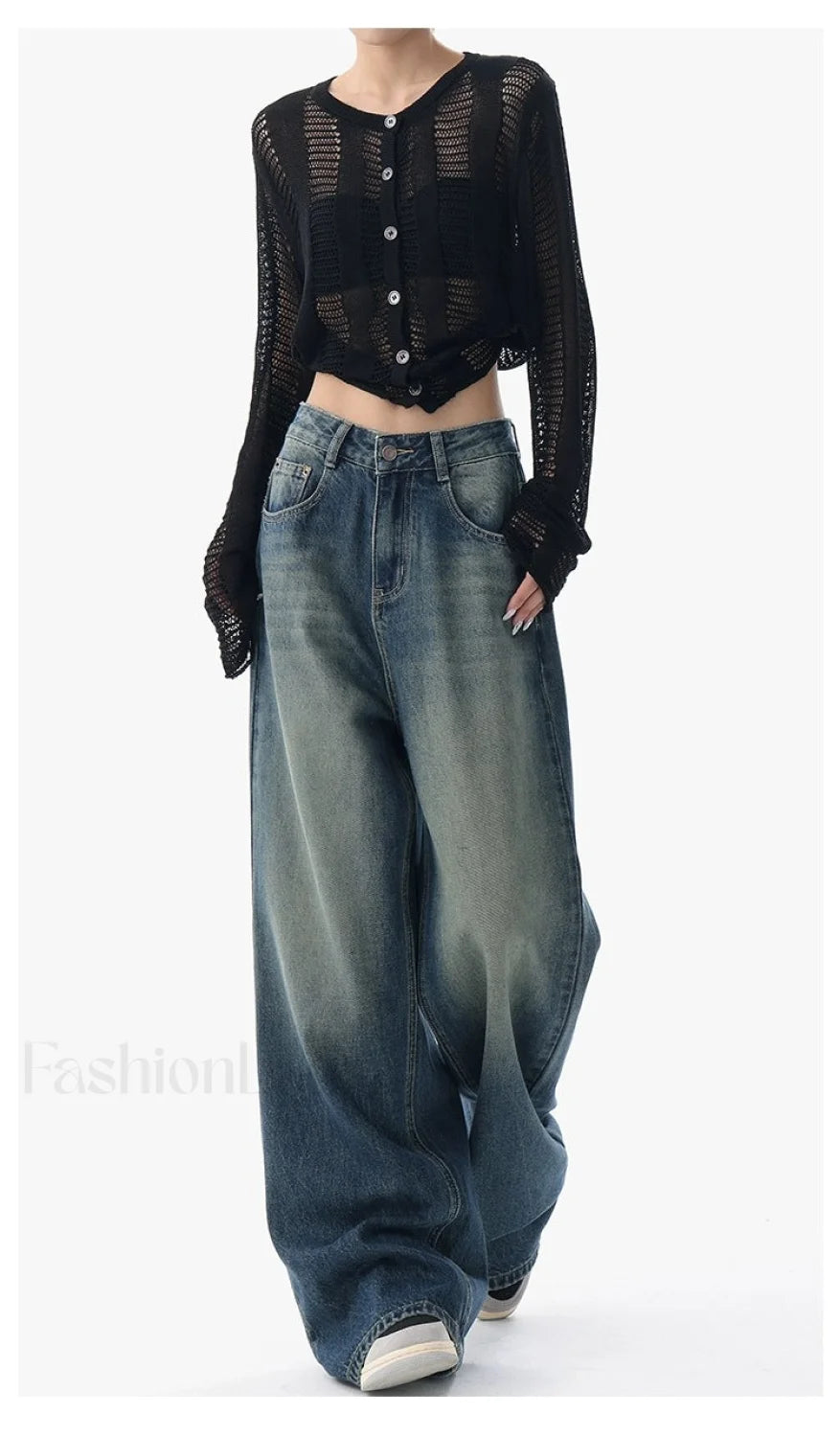 Vintage Wash 90’s Trendy Baggy Boyfriend Jeans women clothing