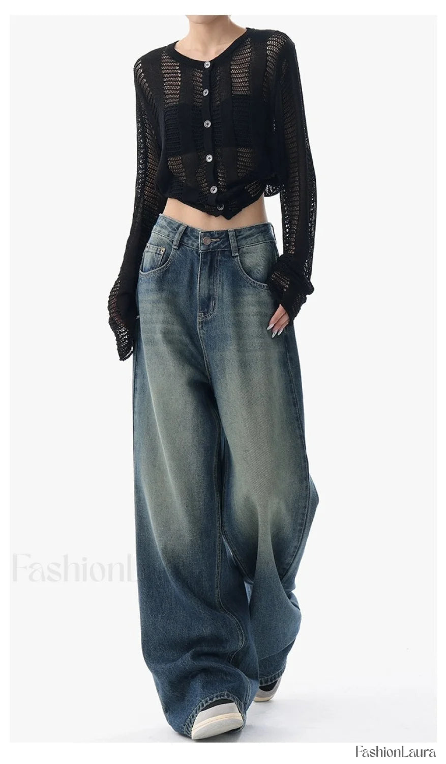 Vintage Wash 90’s Trendy Baggy Boyfriend Jeans women clothing