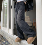 Vintage Wash Graceful Baggy Boyfriend Jeans women clothing