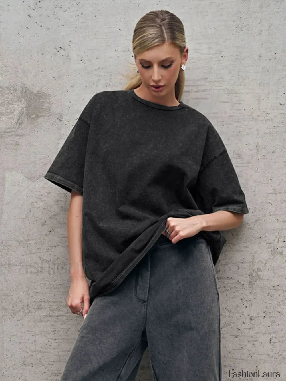 Vintage Wax Print Cotton T Shirt