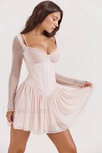 ViVi Soft Peach Charming Corset Mini Dress