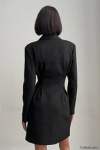 Waist Cinched Sweet Suit Style Strappy Work Dress