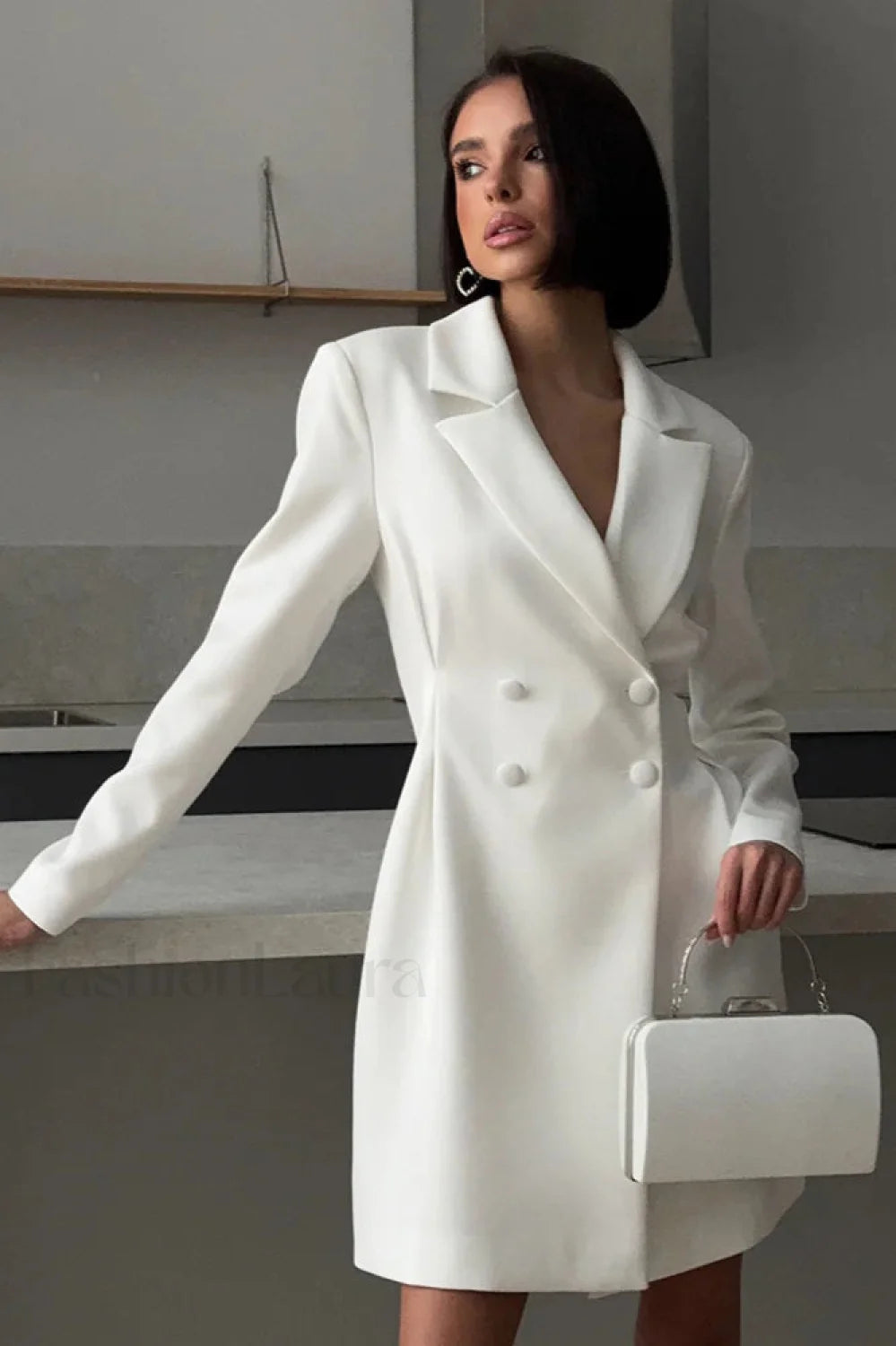 Waist Cinched Sweet Suit Style Strappy Work Dress Secondary image