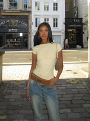 Waist Cinching Bodycon Commuting T Shirt