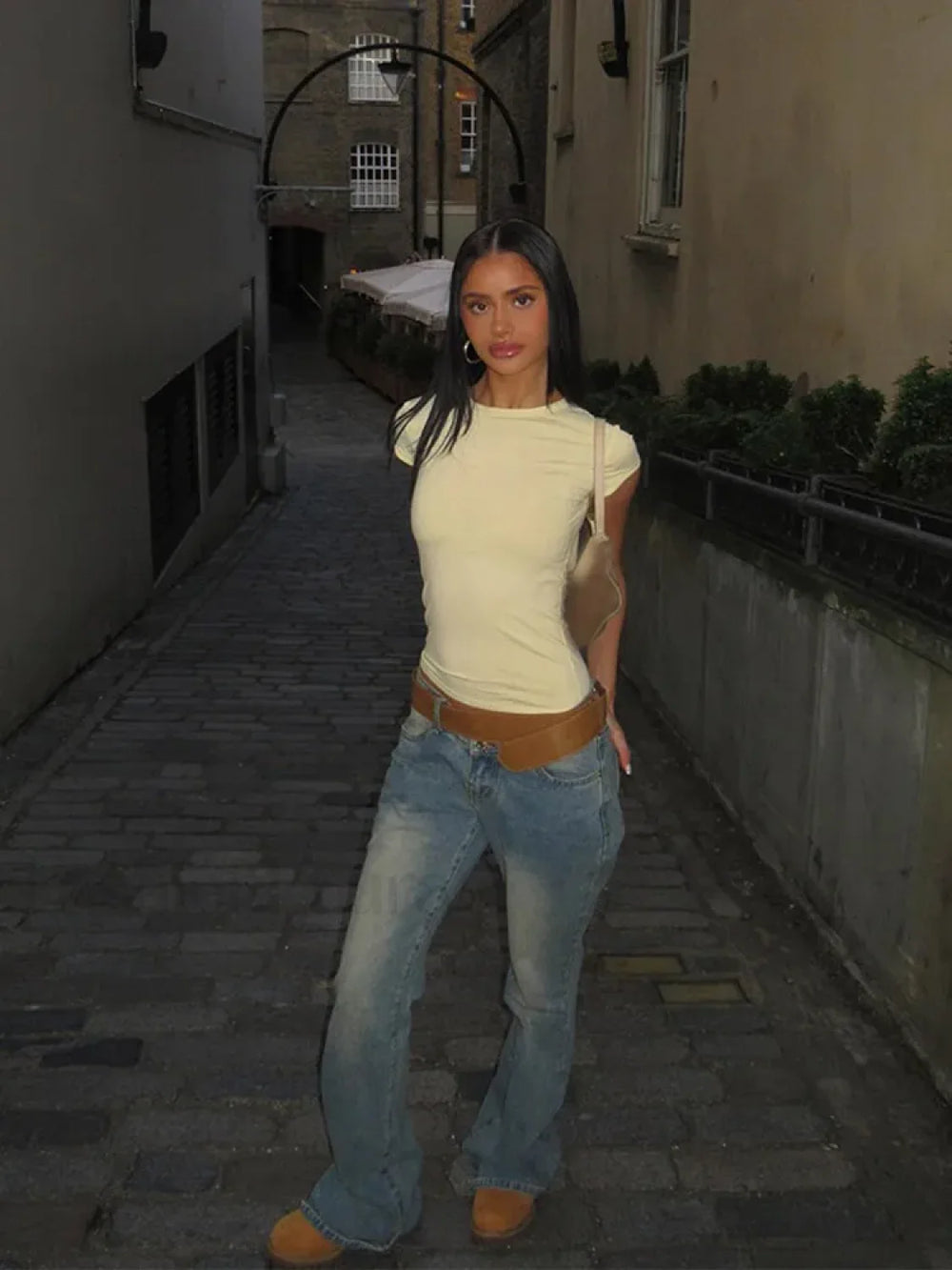 Waist Cinching Bodycon Commuting T Shirt