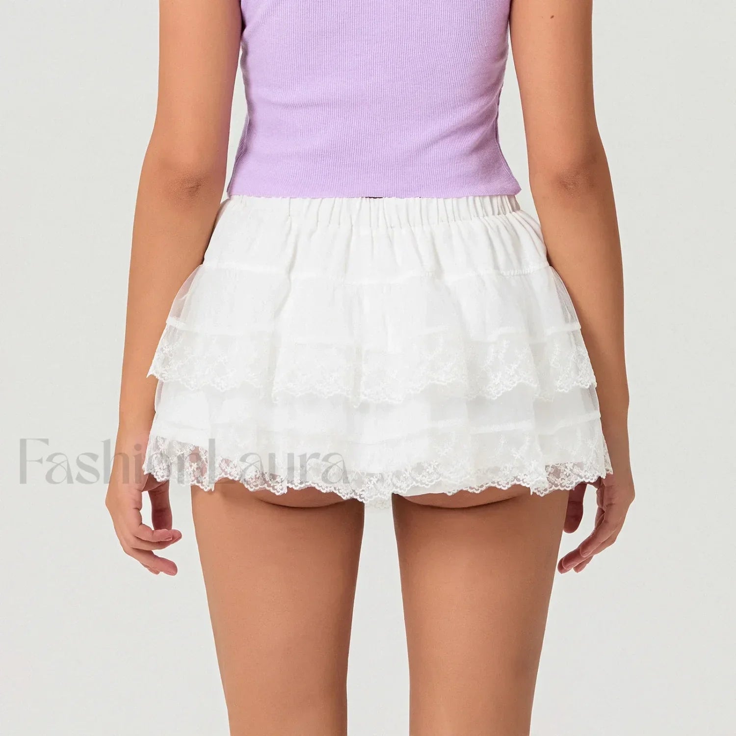 Washed Denim Bubble Mini Skirt Secondary image