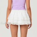 Washed Denim Bubble Mini Skirt