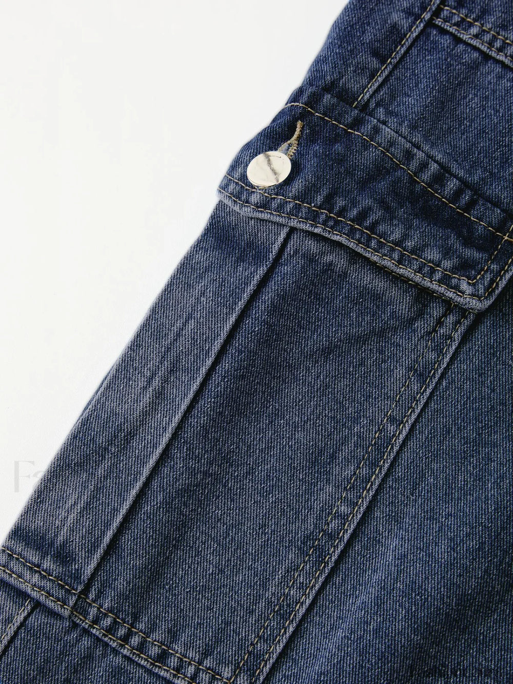 Washed Mid Waist Pocket Cargo Jeans Cargo Jeans