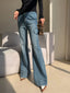 Washed Slim Draped Denim Pants Blue / XS Jeans