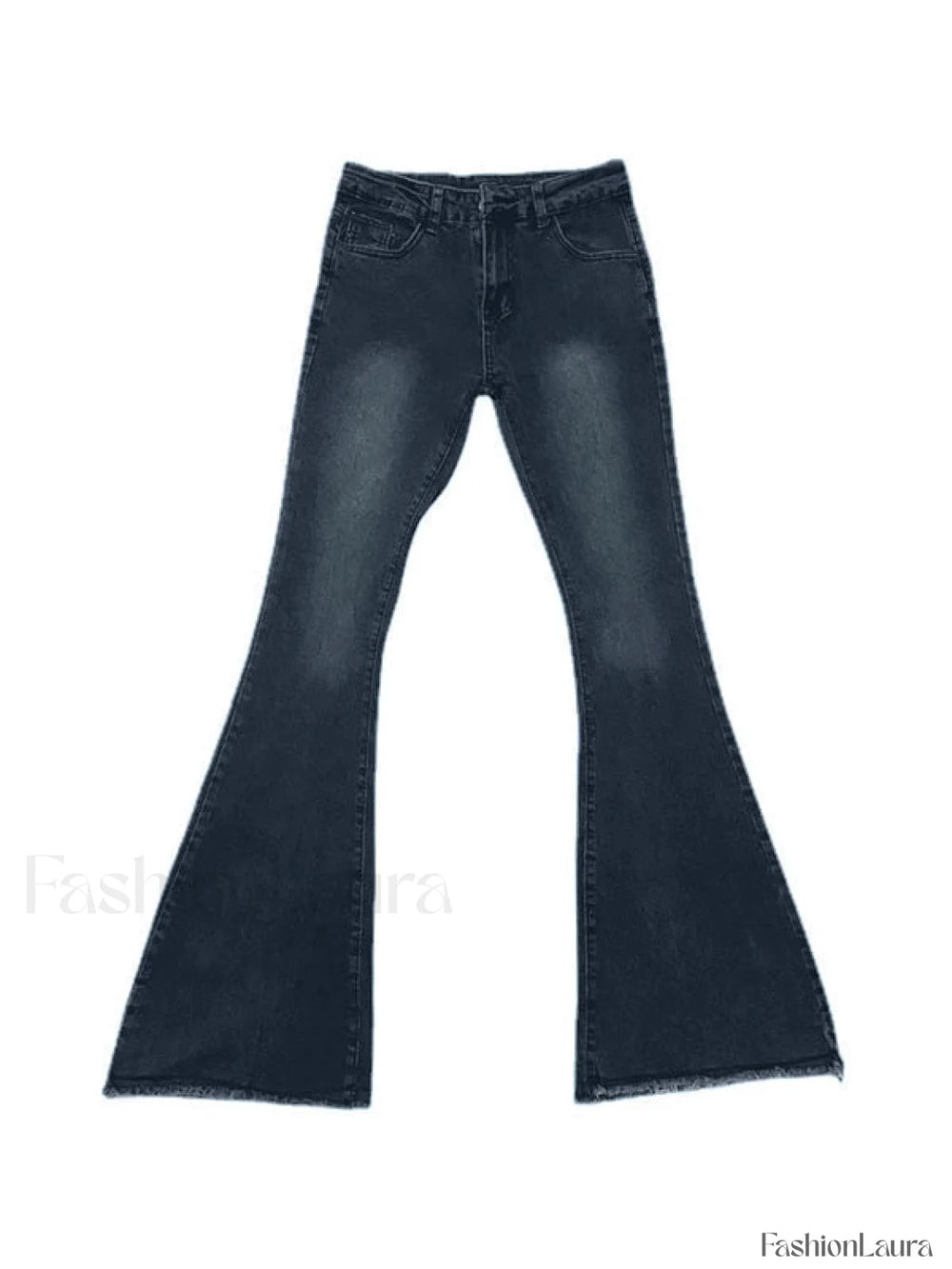Washed Stretch Low Waist Flare Jeans Flare Jeans