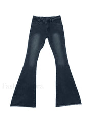 Washed Stretch Low Waist Flare Jeans Flare Jeans