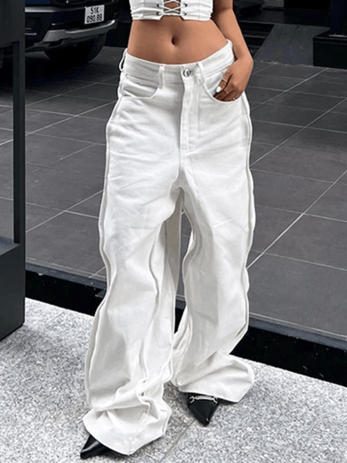 Wavy Side Relaxed Boyfriend Jeans Secondary image