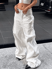 Wavy Side Relaxed Boyfriend Jeans Jeans