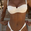 White Lace Up Shoulder Strap Bikini Set White / S