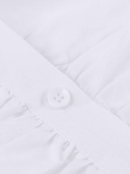 White Ruched Cropped Long Sleeve Blouse Tops&Tees