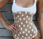 White See Through Dot Mesh One Piece