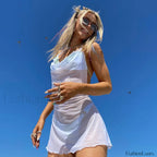 White Sheer Halter Beach Cover Up