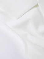 White Sleeveless Button Front Blouse Tops&Tees