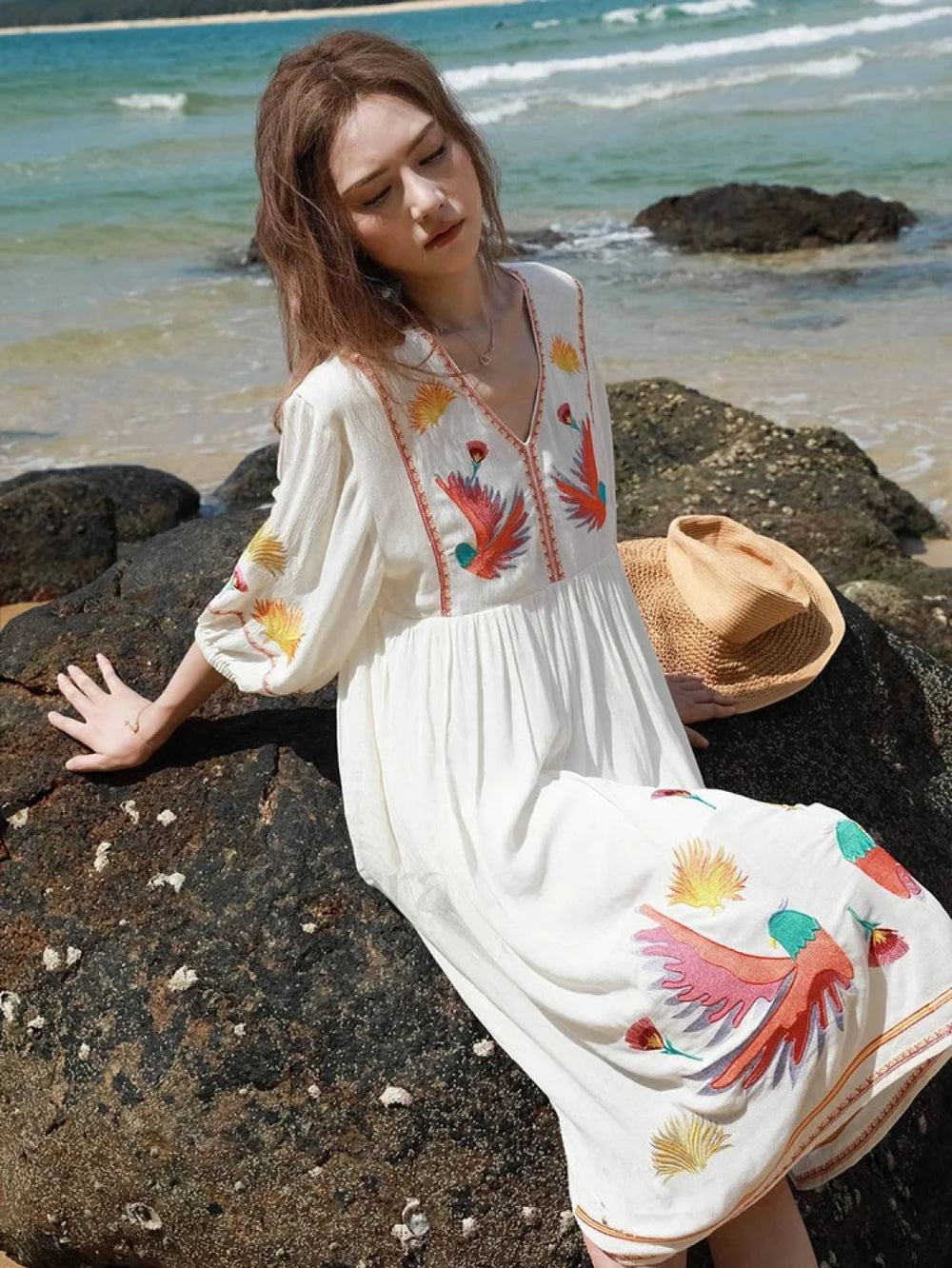 White Tiered Boho Dress