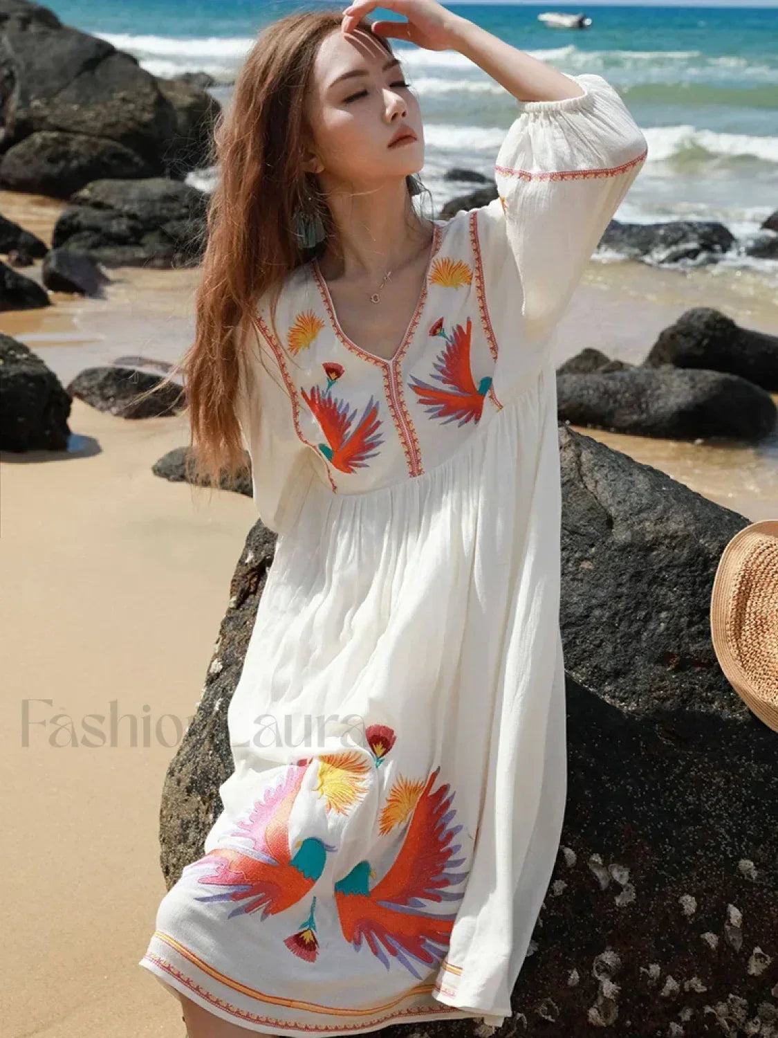 White Tiered Boho Dress Secondary image