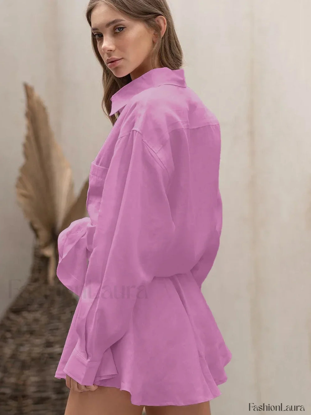 Winter Long Sleeve Shorts Two Piece Set