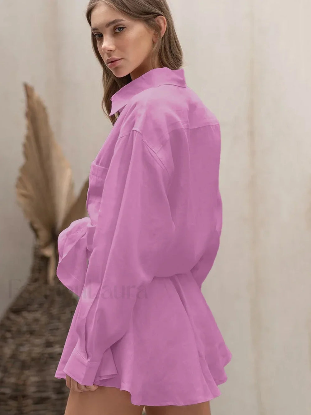 Winter Long Sleeve Shorts Two Piece Set