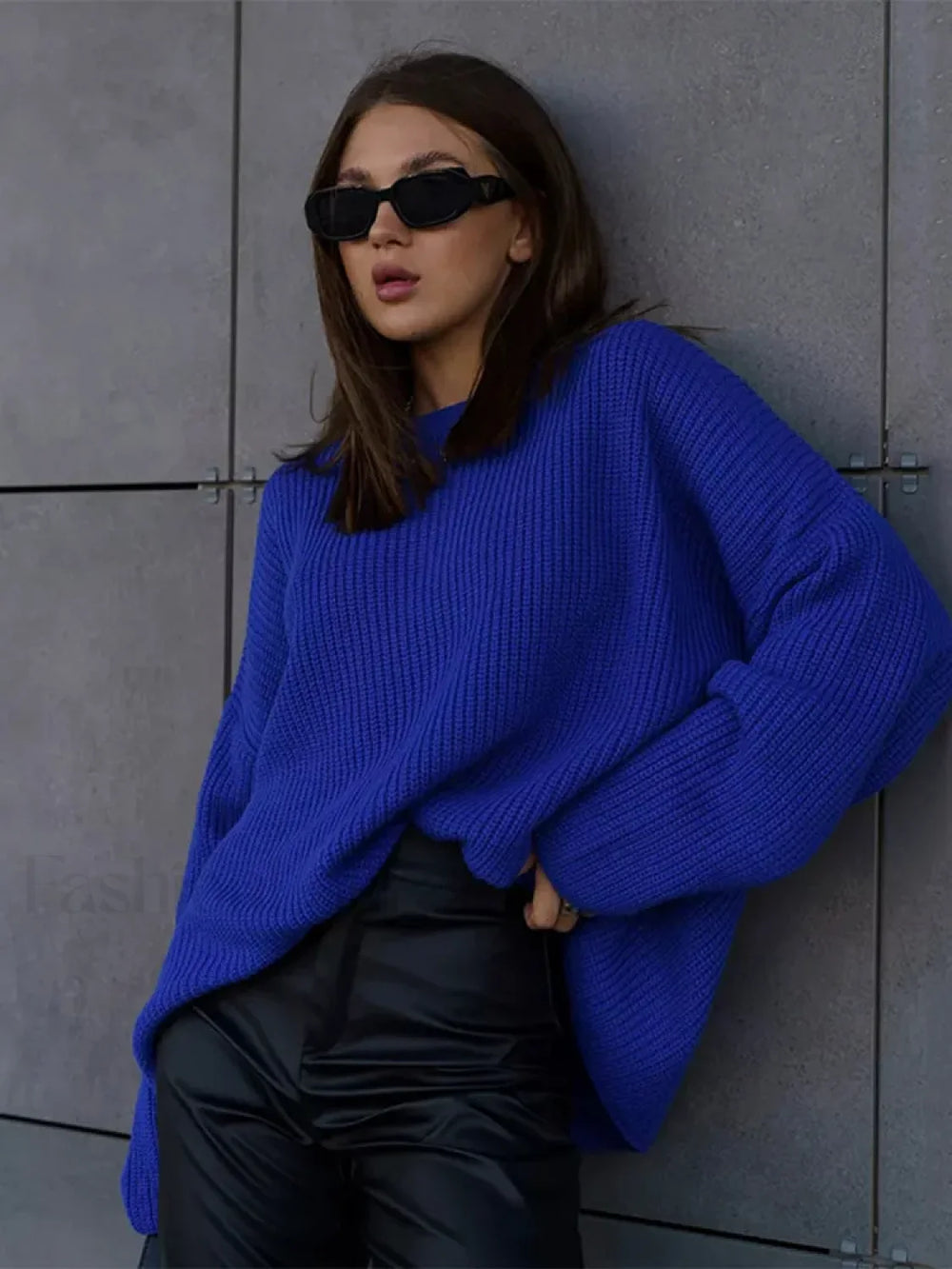 Women New Casual Solid Loose Fashion O neck Long Sleeve Knitting Pullover 2024 Sweater Sweaters L