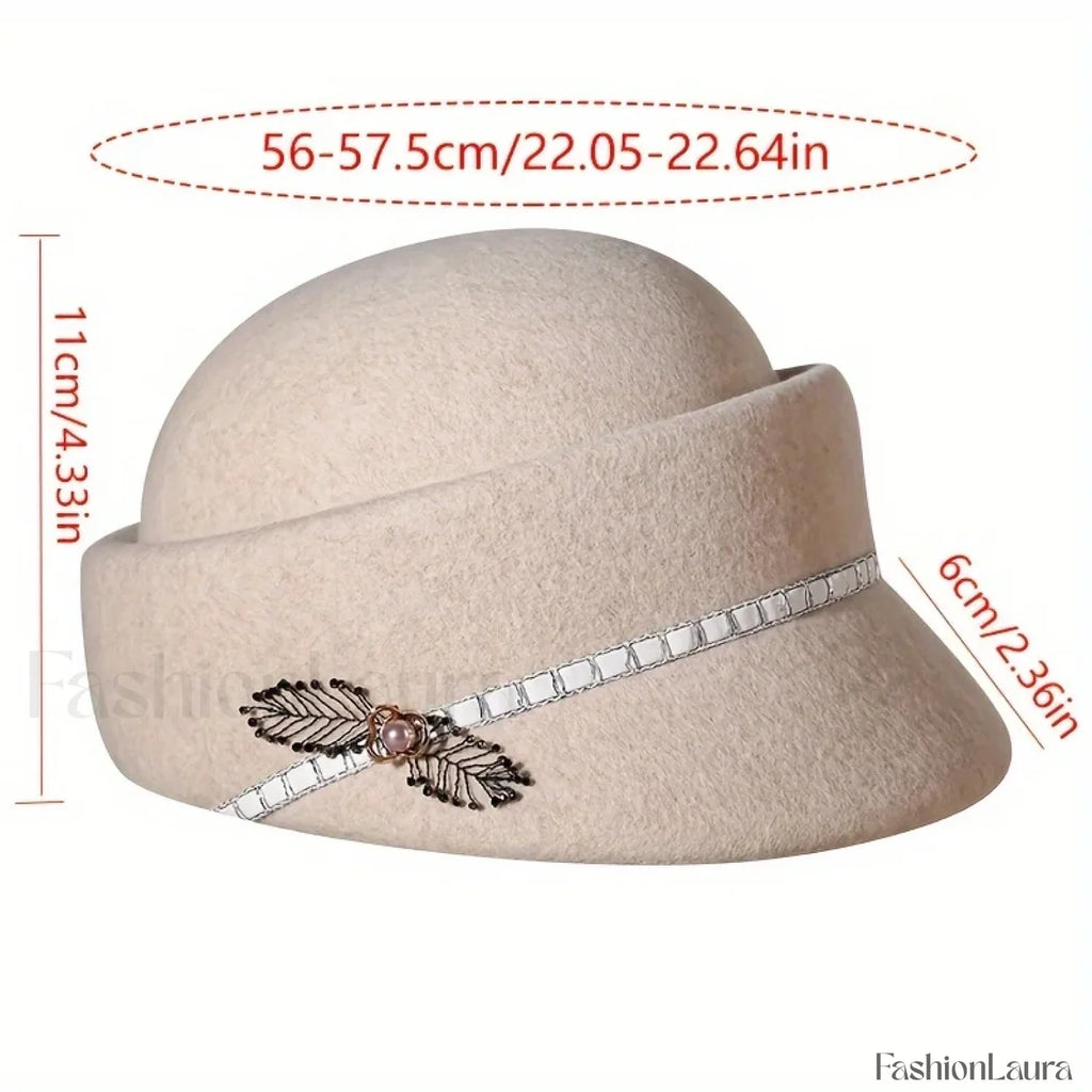 Women’s Autumn Winter British Retro Fashionable Short Brimmed Hat