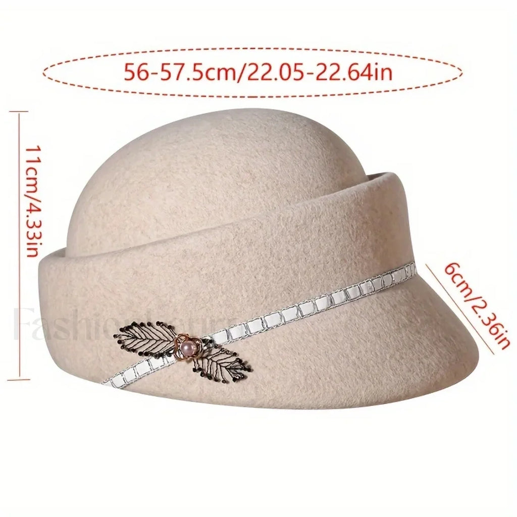 Women’s Autumn Winter British Retro Fashionable Short Brimmed Hat