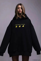 Women’s Casual Loose Fit Duck Print Hoodie Black / S